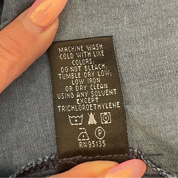 Lafayette 148 New York Chambray Cap Sleeve Dress Size Large - Picture 14 of 14